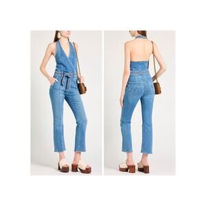 MOTHER Blue Denim Jumpsuit